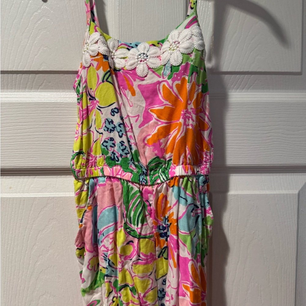 Lilly Pulitzer Tropical Floral Romper 6/6X